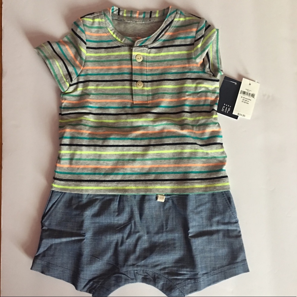 NEW with tag baby GAP 2-in-1 Henley onesies